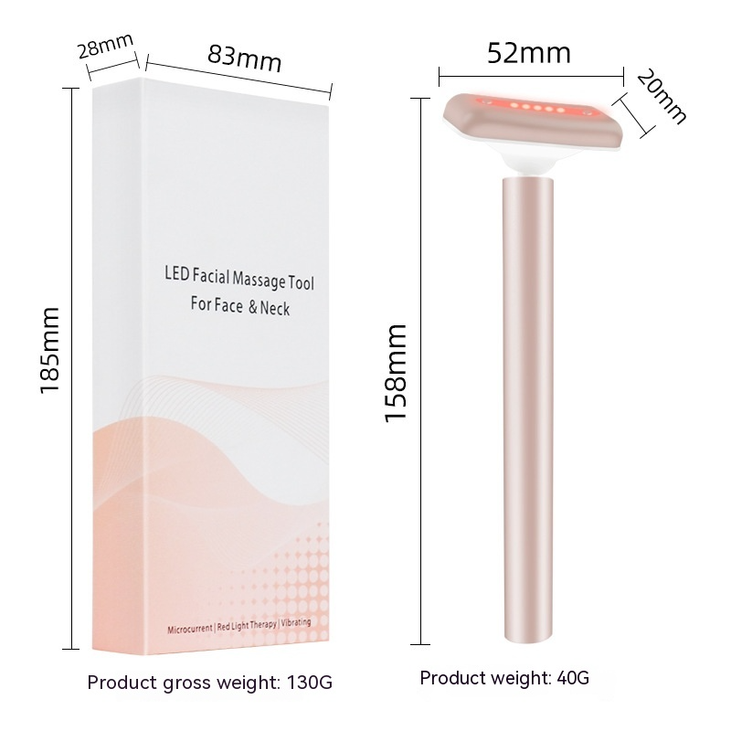 4-in-1 LED Facial Wand with EMS & Red Light Therapy