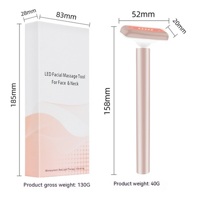4-in-1 LED Facial Wand with EMS & Red Light Therapy